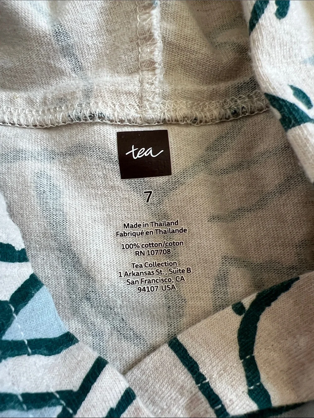 Tea Collection Cream Tunic Dress with Woodland Animal Print